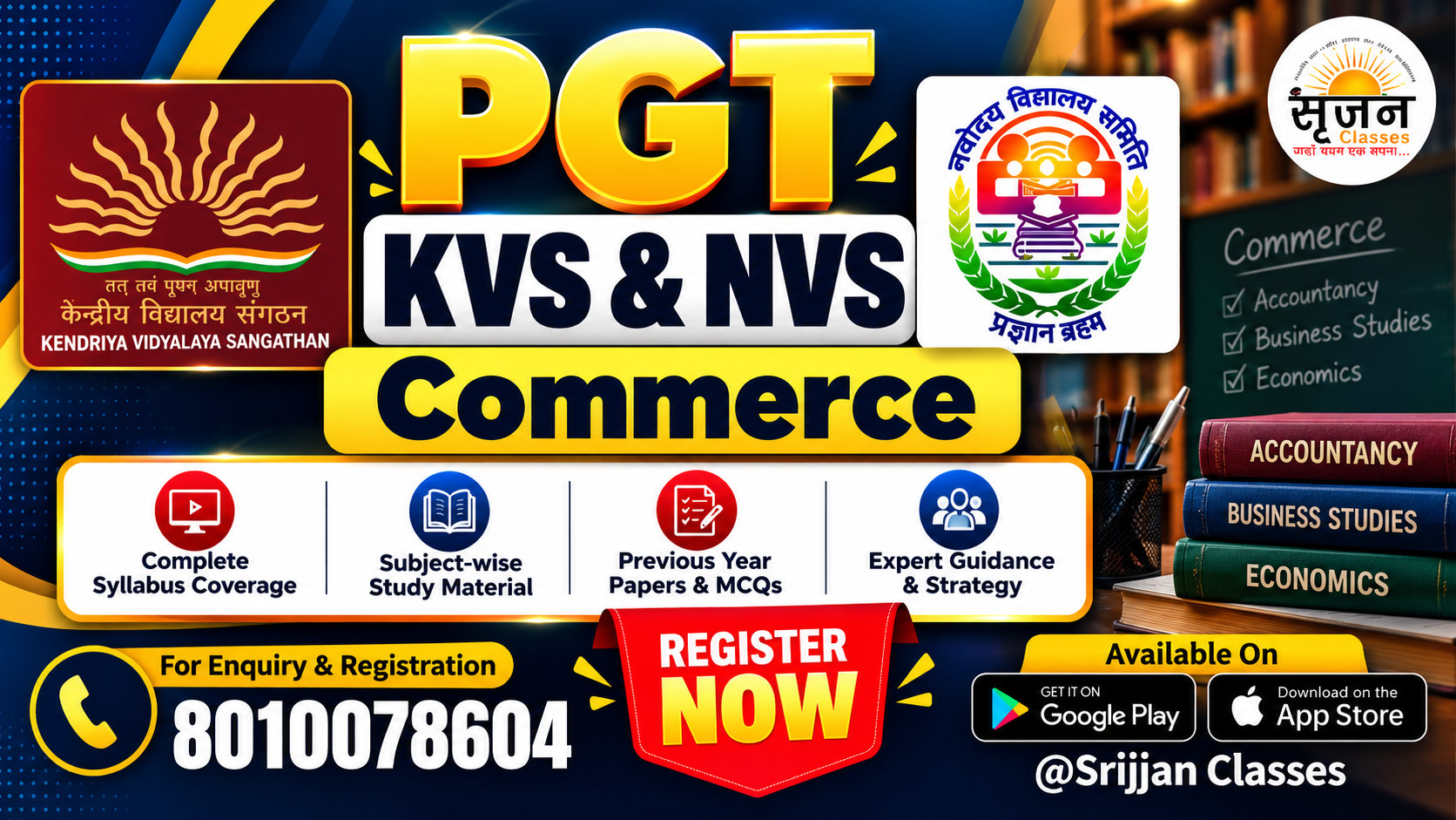 DSSSB PGT Commerce coaching course at Srijjan Institute