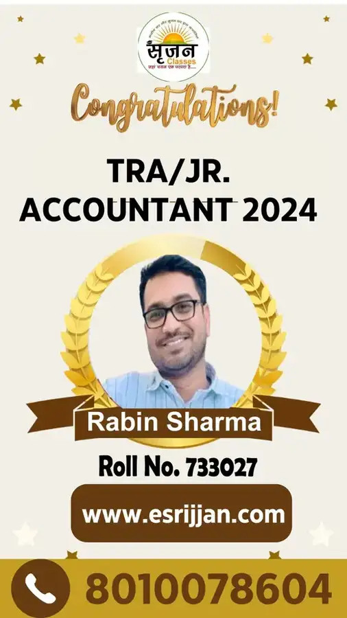 Rabin Sharma - RSMSSB TRA Junior Accountant 2024 selected student