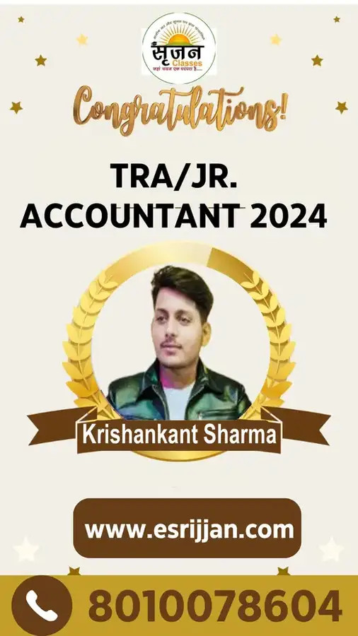 Krishankant Sharma - RSMSSB TRA Junior Accountant 2024 selected student