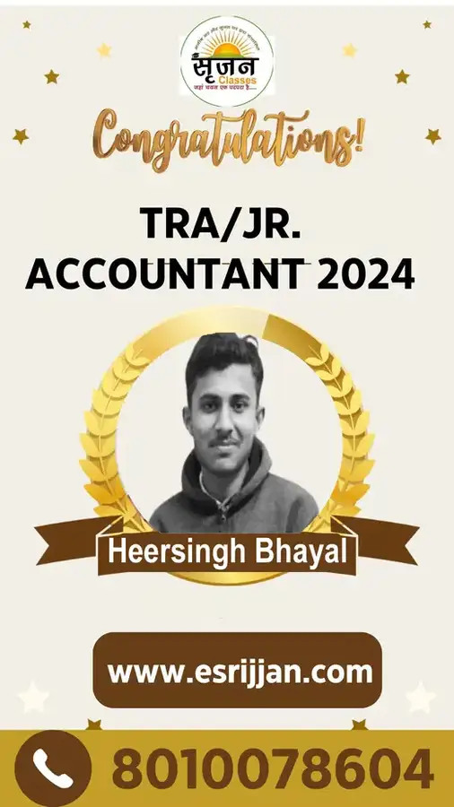 Heersingh Bhayal - RSMSSB TRA Junior Accountant 2024 selected student