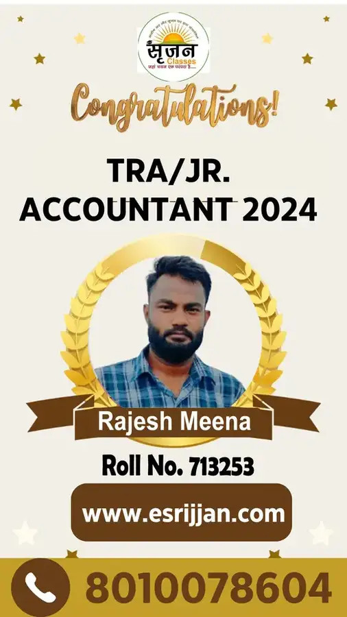 Rajesh Meena - RSMSSB TRA Junior Accountant 2024 selected student