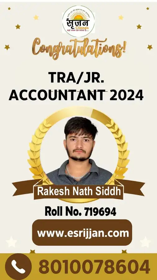 Rakesh Nath Siddh - RSMSSB TRA Junior Accountant 2024 selected student