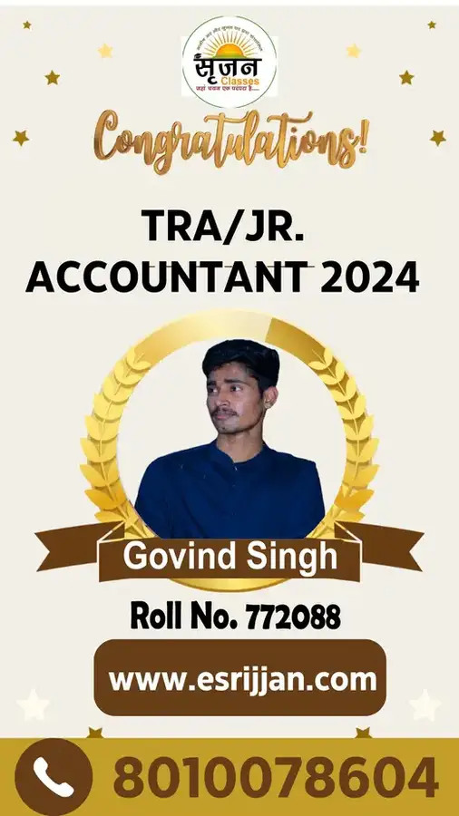 Govind Singh - RSMSSB TRA Junior Accountant 2024 selected student