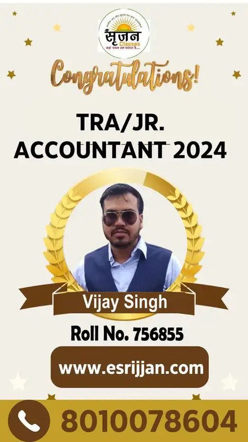 Vijay Singh - RSMSSB TRA Junior Accountant 2024 selected student