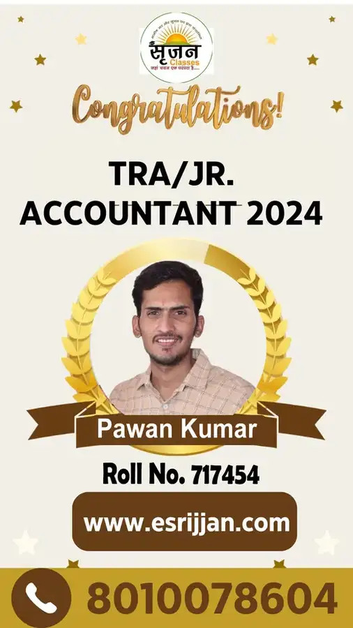 Pawan Kumar - RSMSSB TRA Junior Accountant 2024 selected student