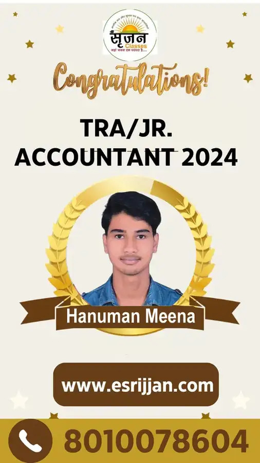 Hanuman Meena - RSMSSB TRA Junior Accountant 2024 selected student
