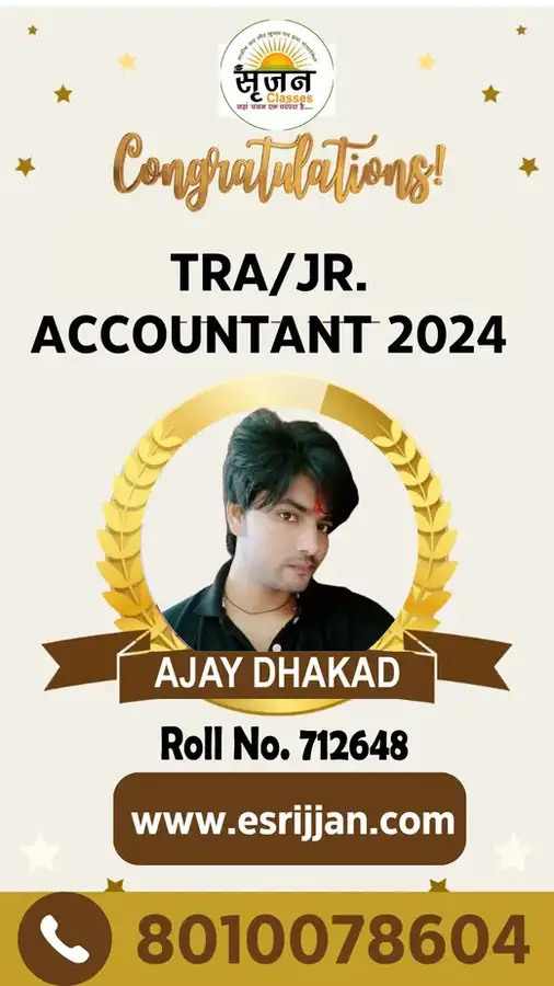 AJAY DHAKAD - RSMSSB TRA Junior Accountant 2024 selected student