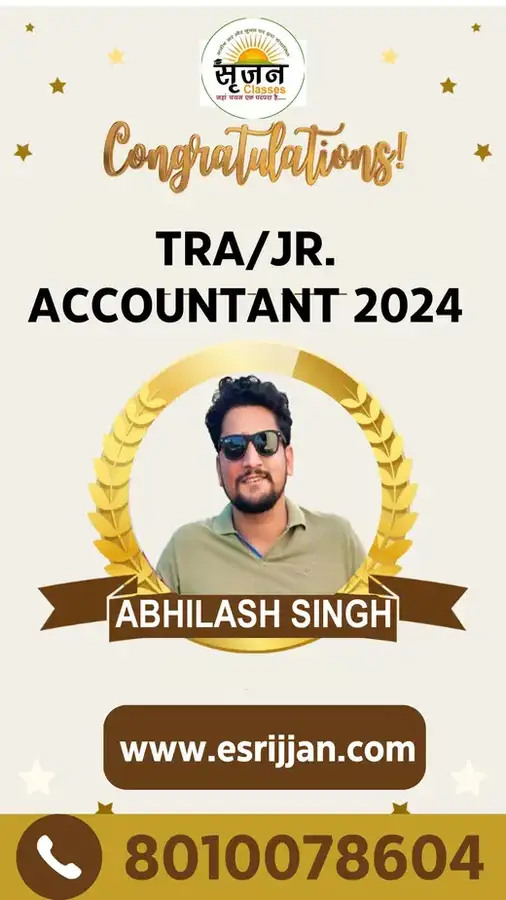 ABHILASH SINGH - RSMSSB TRA Junior Accountant 2024 selected student